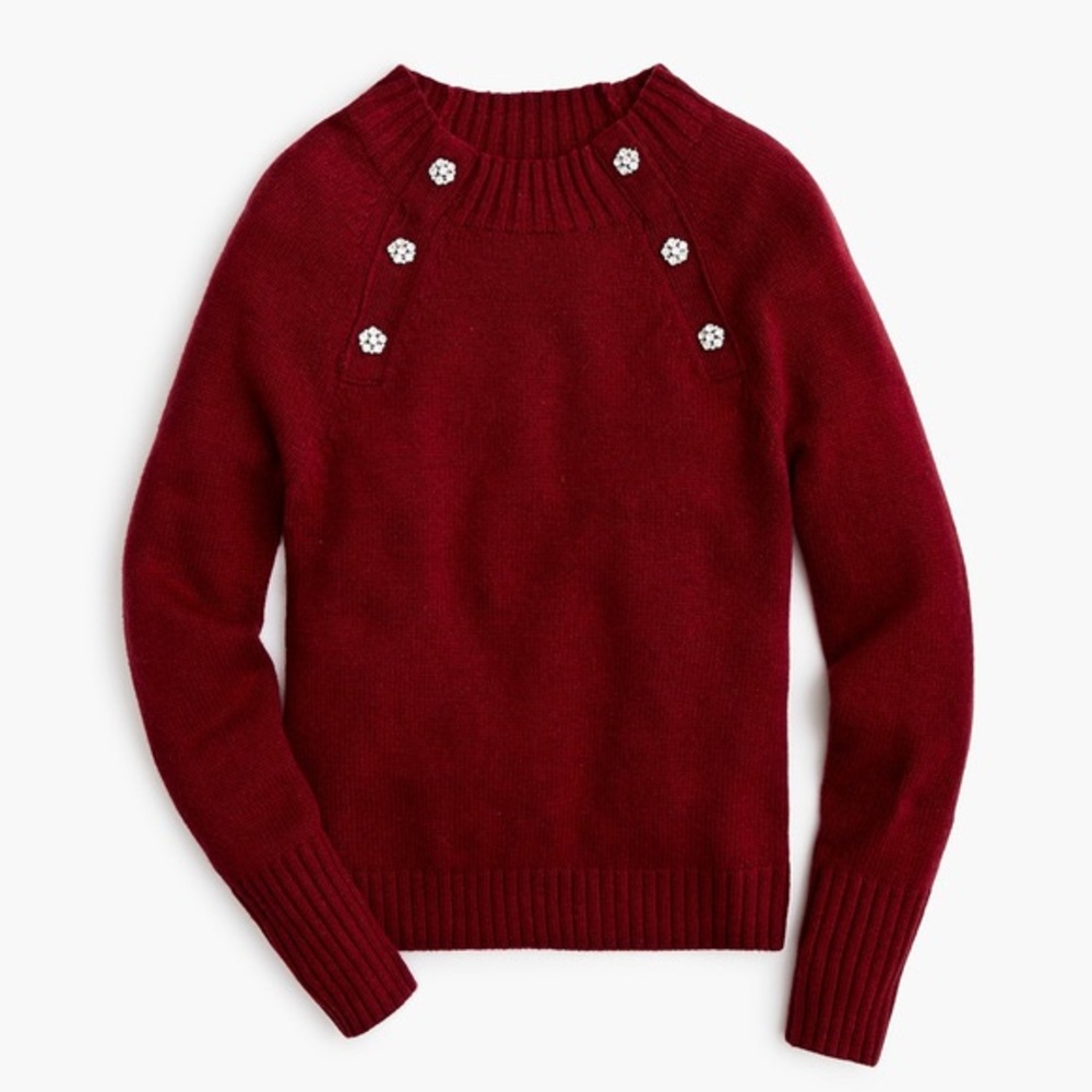 CREWNECK SWEATER WITH JEWELED BUTTONS - Picture 4 of 13